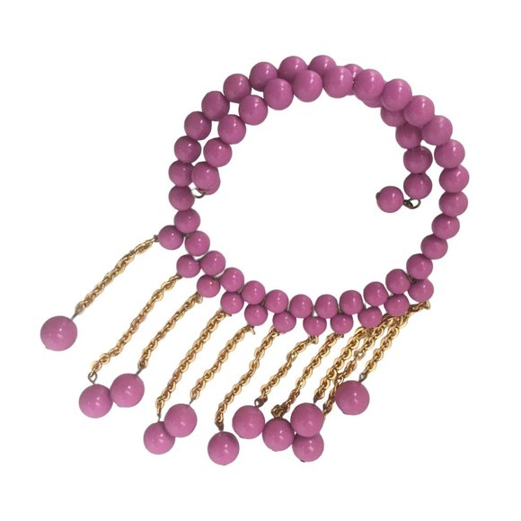 Purple Rain Choker Bib Necklace Amazing Vintage Costume Jewelry